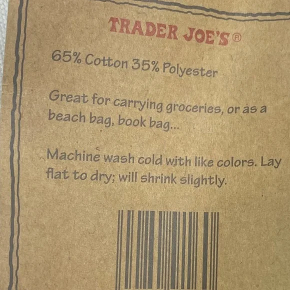 TRADER JOE’S Viral Canvas Tote Bag Limited Edition in Natural and Green Set of 2 - Picture 5 of 5